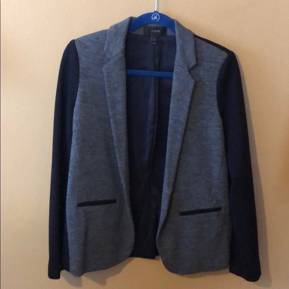 J Crew Blazer EUC Navy and Grey Color Block